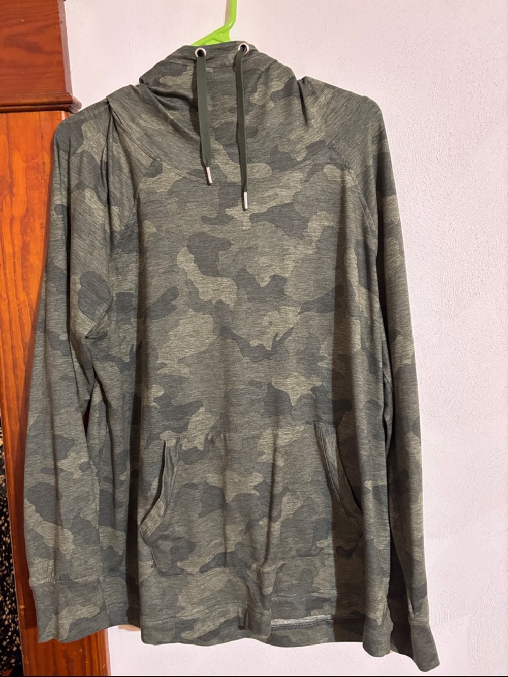 90 Degree By Reflex Olive Green Camo Hooded Tunic Pullover
